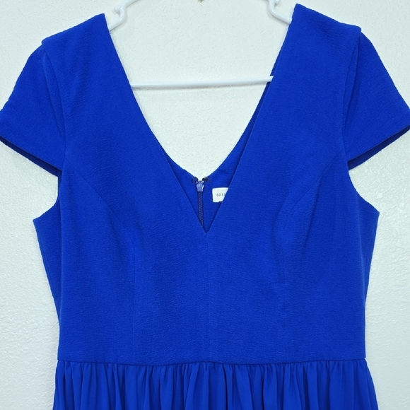 Dress the Population - Corey Chiffon Royal Blue Fit & Flare Romantic Dress - Picture 4 of 15